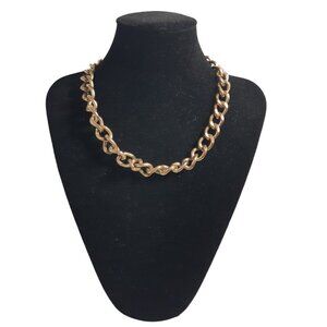 Fashion Jewelry Necklace Thick Chain Link Short Goldtone